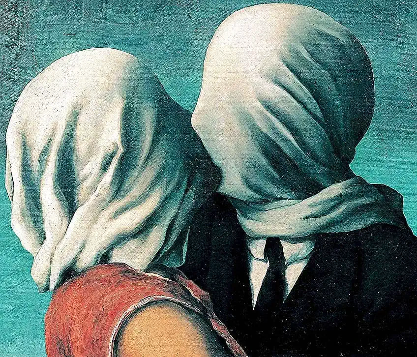 René Magritte – Gerçekliğin Sessiz Tersyüzü Les amants Asiklar – 1928