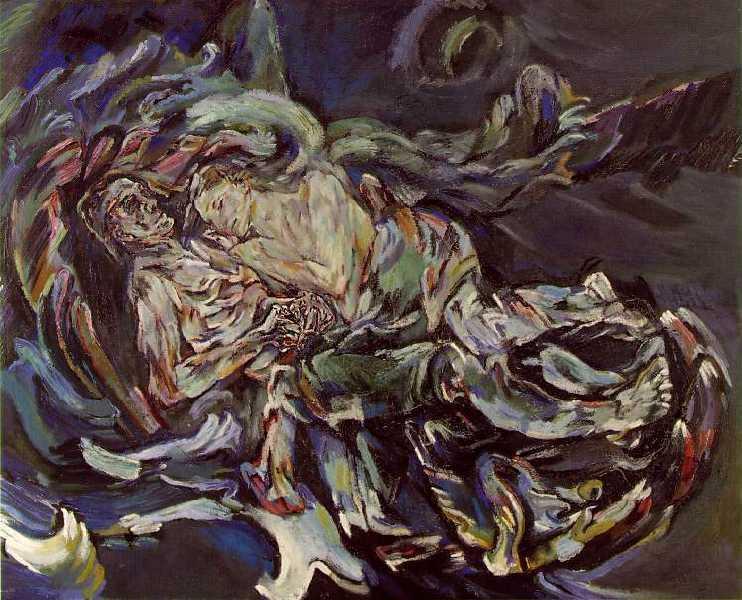 Oskar Kokoschka: Portrelerde Çarpıtma ve Duygu Yoğunluğu Bride of the Wind oil on canvas painting by Oskar Kokoschka a self
