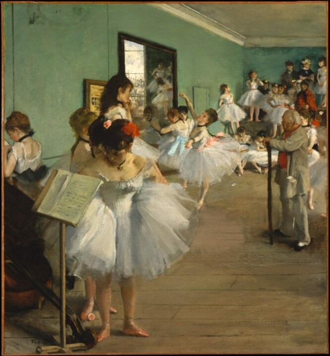 Edgar Degas - Dans Sınıfı, 1874. Tuval üzerine yağlı boya 83,5 x 77,2 cm. Metropolitan Sanat Müzesi