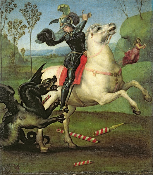 Raphael - Saint George Fighting the Dragon
Kaynak: https://tr.m.wikipedia.org/wiki/Dosya:Raphael_-_Saint_George_Fighting_the_Dragon.jpg