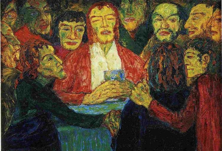 Emil Nolde: Renkle Dua Etmek – Dini İmgelem, İlkel İfade ve Rengin Patlaması the last supper 1909.jpgLarge