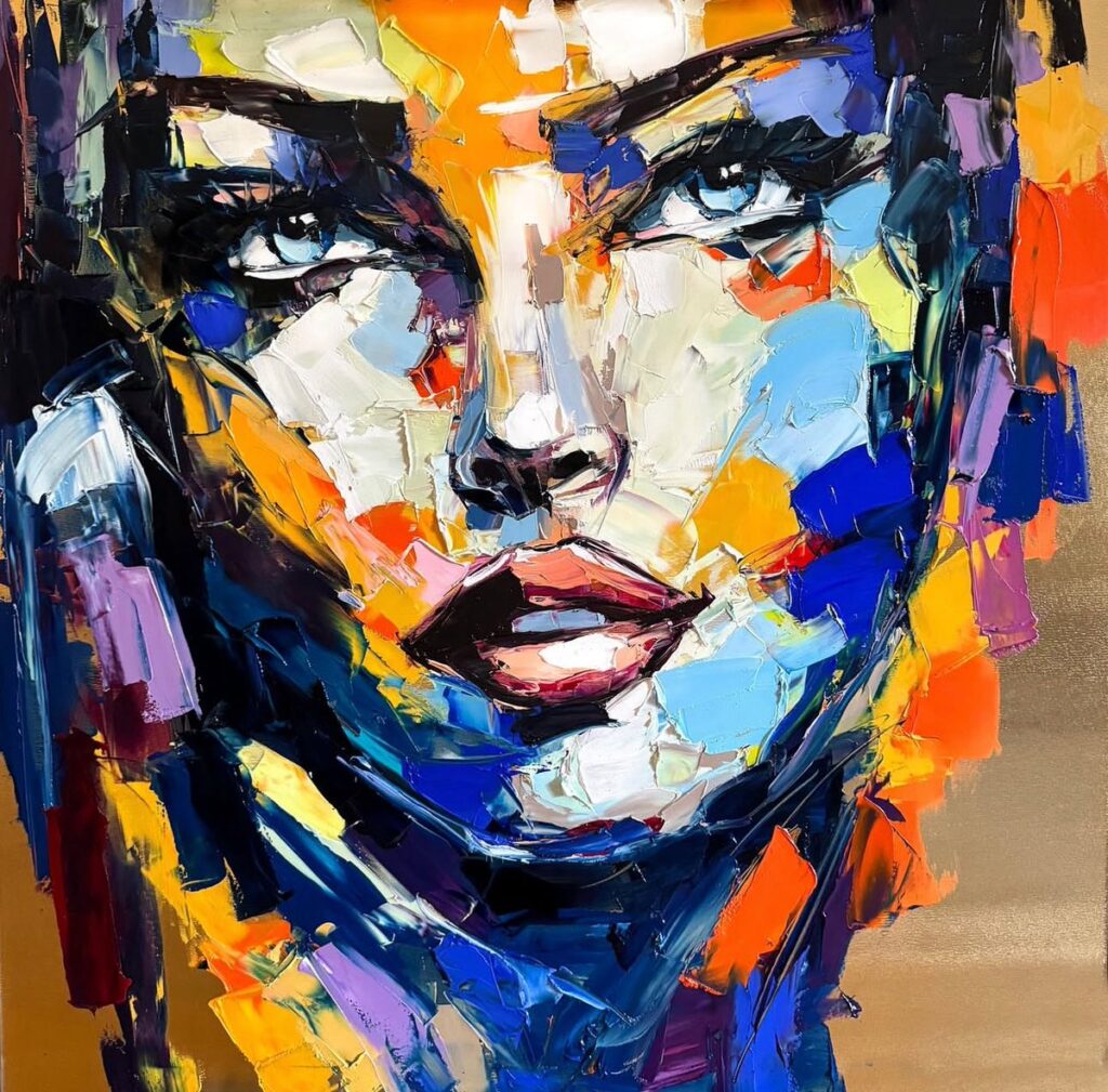 Lana Frey, “Once in the Flow” / “Akışta Bir Kez”, çağdaş dönem, spatula tekniğiyle tuval üzerine yağlı boya.
Görsel sanatçının resmi hesabından alınmıştır: instagram.com/lana_frey_gallery