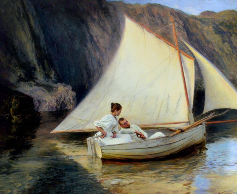 “Kurulmayan Yakınlık: Émile Friant’ın The Small Boat Tablosunda Sessiz Mesafe” Emile Friant French 1863 1932 The Small Boat