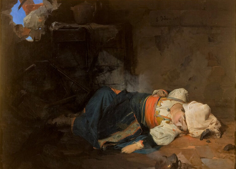 Bedenin Sessiz Çöküşü: Gerolamo Induno’nun “Trasteverina Killed by a Bomb” Adlı Eseri Üzerine Gerolamo Induno 1825 1890 an Italian Realist painter 22Trasteverina killed by a bomb