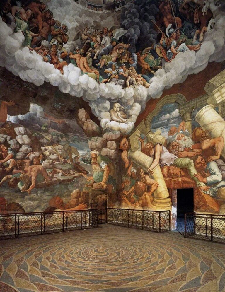 Giulio Romano – Devlerin Düşüşü (The Fall of the Giants) Giulio romano fall of the giants fresco in the sala dei giganti palazzo del te 1530 1532 1