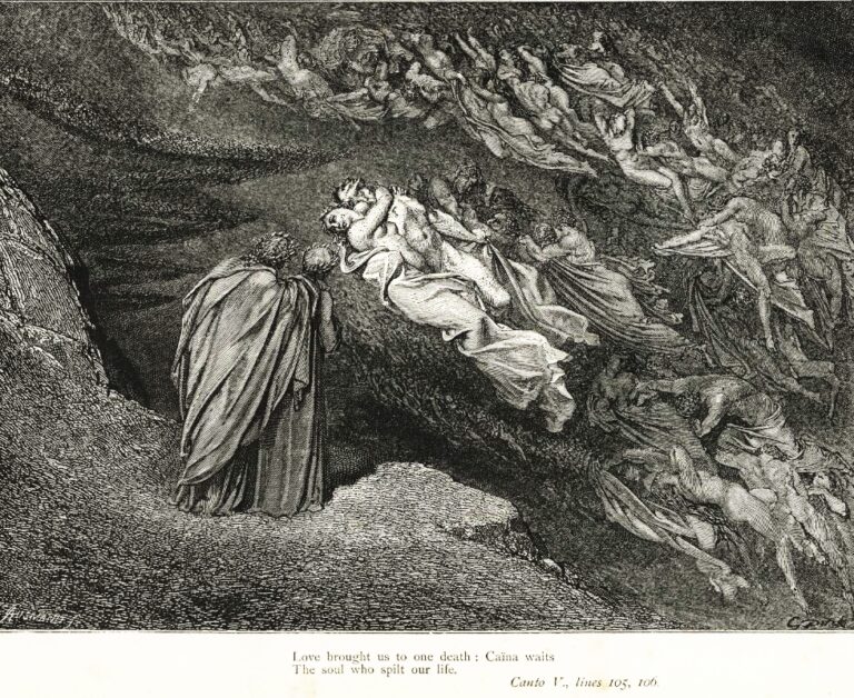 Cehennemin Katmanları: Doré’de Günahın Topografyası Gustave Dore Dante Alighieri Inferno Plate 16 Canto V Francesca di Rimini II
