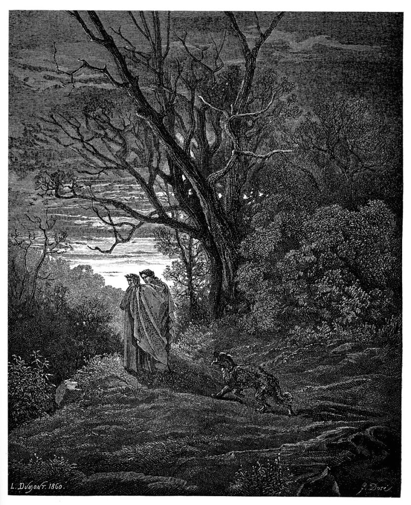 https://commons.wikimedia.org/wiki/File:Gustave_Dor%C3%A9_-_Dante_Alighieri_-_Inferno_-_Plate_1_(I_found_myself_within_a_forest_dark...).jpg