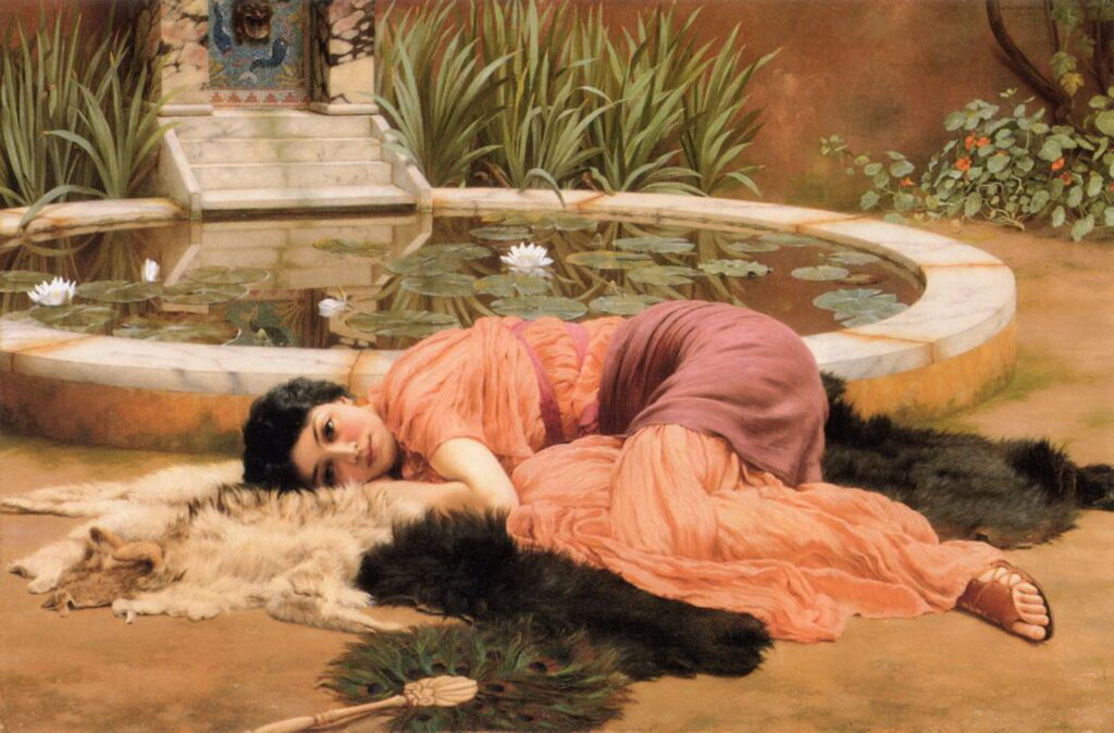 Hiçbir Şey Yapmamanın Güzelliği – Godward ve Bigbee’nin Sessiz Figürleri Üzerinden Figüratif Zamanın Estetik Yorumu John William Godward Dolce Far Niente 1904 1