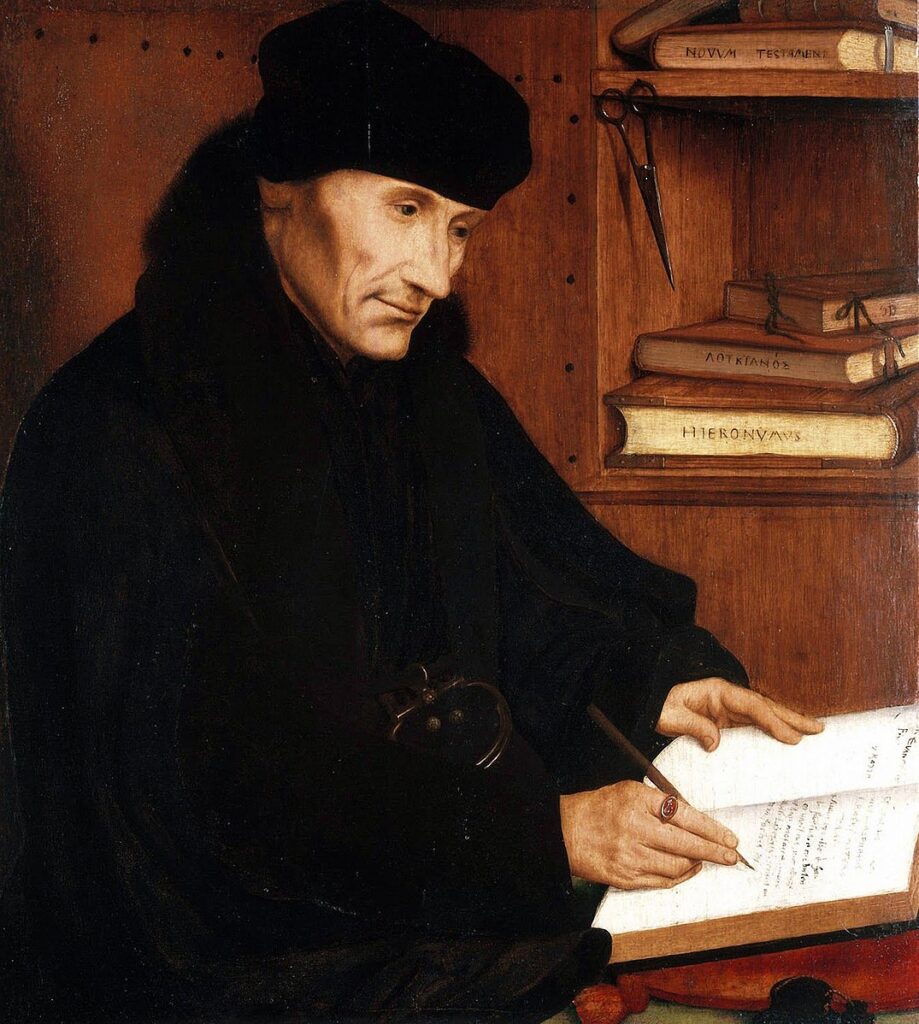 Erasmus – Deliliğe Övgü ve Hümanist Eleştiri Portrait of Erasmus of Rotterdam 1466–1536 by Quentin Matsys Galleria Nazionale dArte Antica Rome