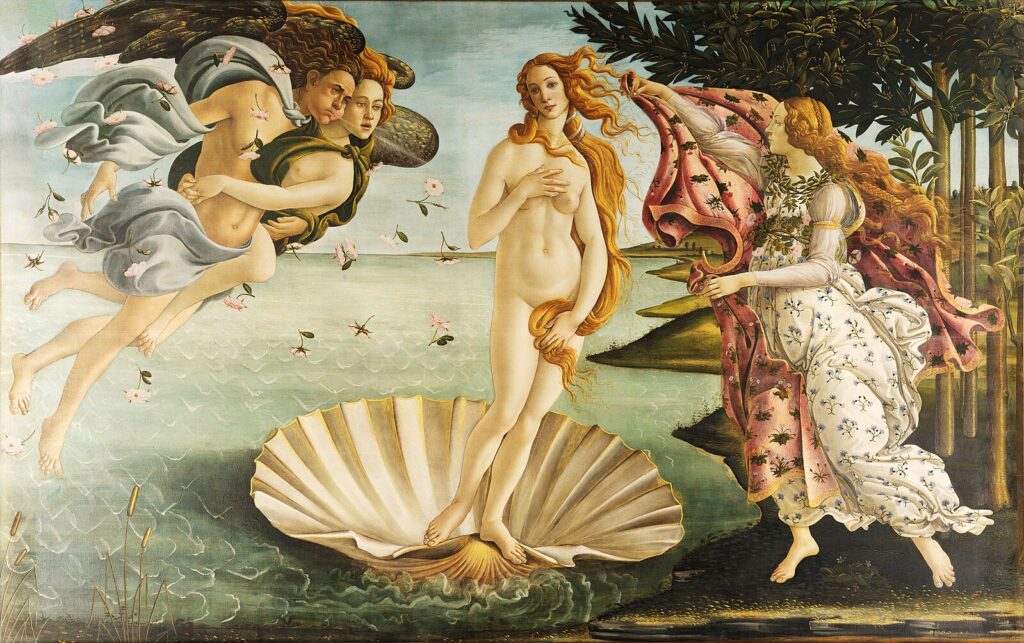 Venüs’ün Doğuşu (La Nascita di Venere) / Sanatçı: Sandro Botticelli / Tarih: c. 1484–1486 / Teknik: Tempera on canvas
Konum: Uffizi Galerisi, Floransa / Kaynak: Wikimedia Commons / Lisans: Public Domain
Atıf: Sandro Botticelli, Venüs’ün Doğuşu (La Nascita di Venere), c. 1484–1486, Uffizi Galerisi — Wikimedia Commons, Kamu Malı