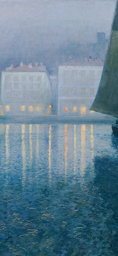 Sis, Yansımalar ve Sessiz Geçiş – Hans Wilt ve “Istria Limanı’nda Mehtaplı Gece” (1901) hans wilt 2.detay