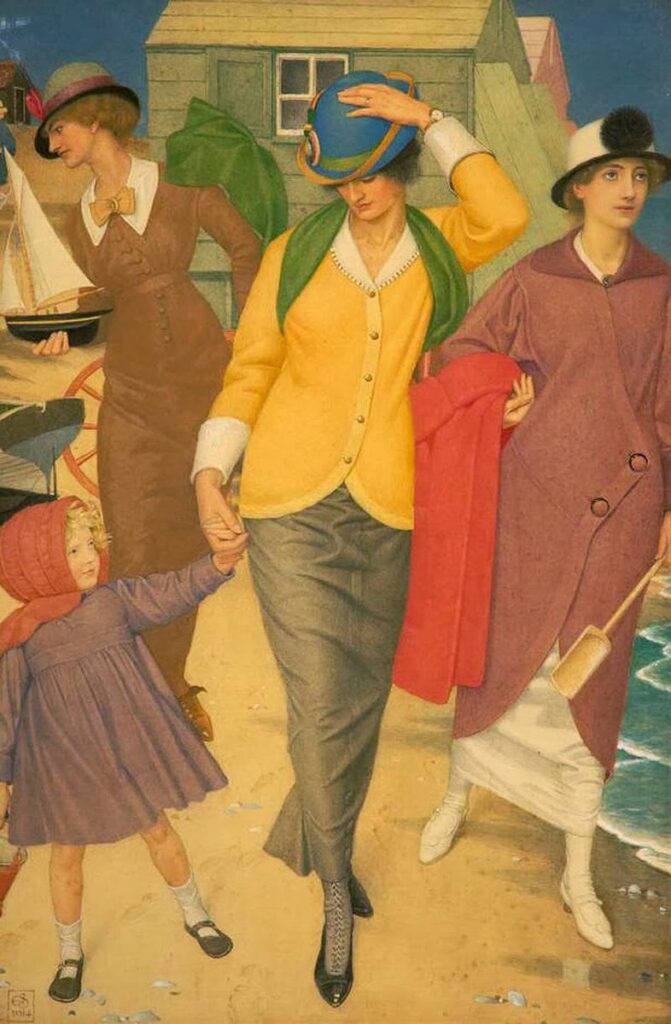 Kıyı Boyunca – James Edward Southall’da Sessiz Figürler, Giyim ve Kıyının Zamansızlığı Along the Shore 1914 James Edward Southall 1861 1944