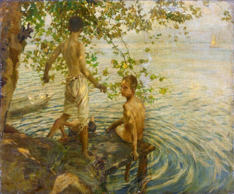 Borders of the Lagoon – Ettore Tito’da Su, Beden ve Sessiz Çocukluk Ettore Tito 1859 1941 Italian genre painter 22Borders of the Lagoon