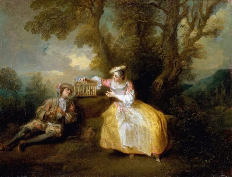 Nicolas Lancret – The Captive Bird (Tutsak Kuş) Nicolas Lancret French 1690 1743 The Captive Bird