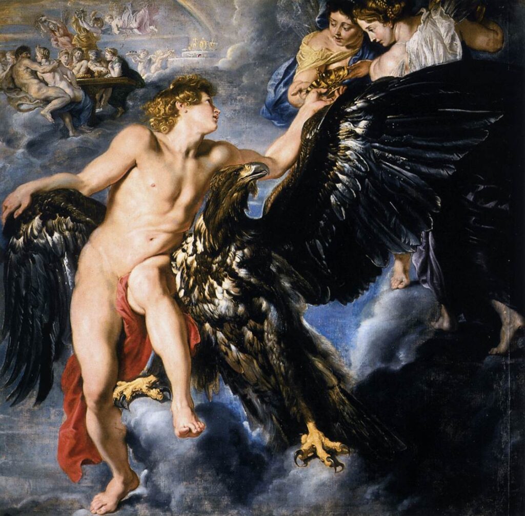 Eser: The Abduction of Ganymede (Ganymedes’in Kaçırılışı)
Sanatçı: Peter Paul Rubens (1577–1640) Tarih: 1636–1638
Koleksiyon: Prado Müzesi, Madrid Kaynak: Wikipedia
Lisans: Public Domain