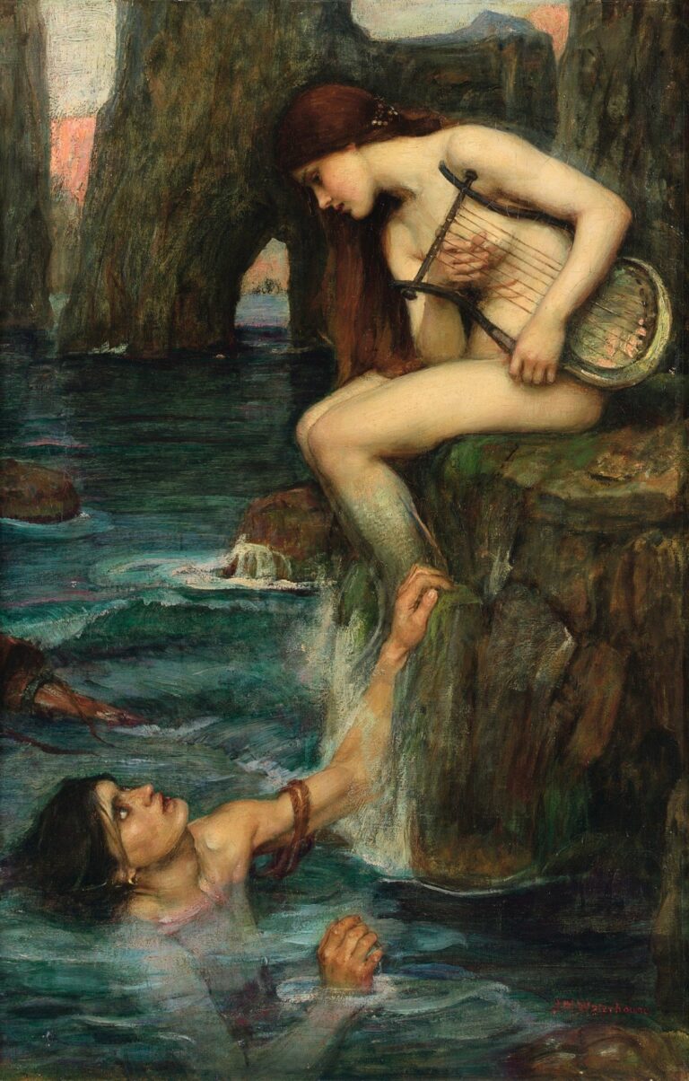 John William Waterhouse – The Siren (1900): Cazibenin Sınırı, Kadın Figürü ve Sessiz Tehlike The Siren by John William Waterhouse 1900