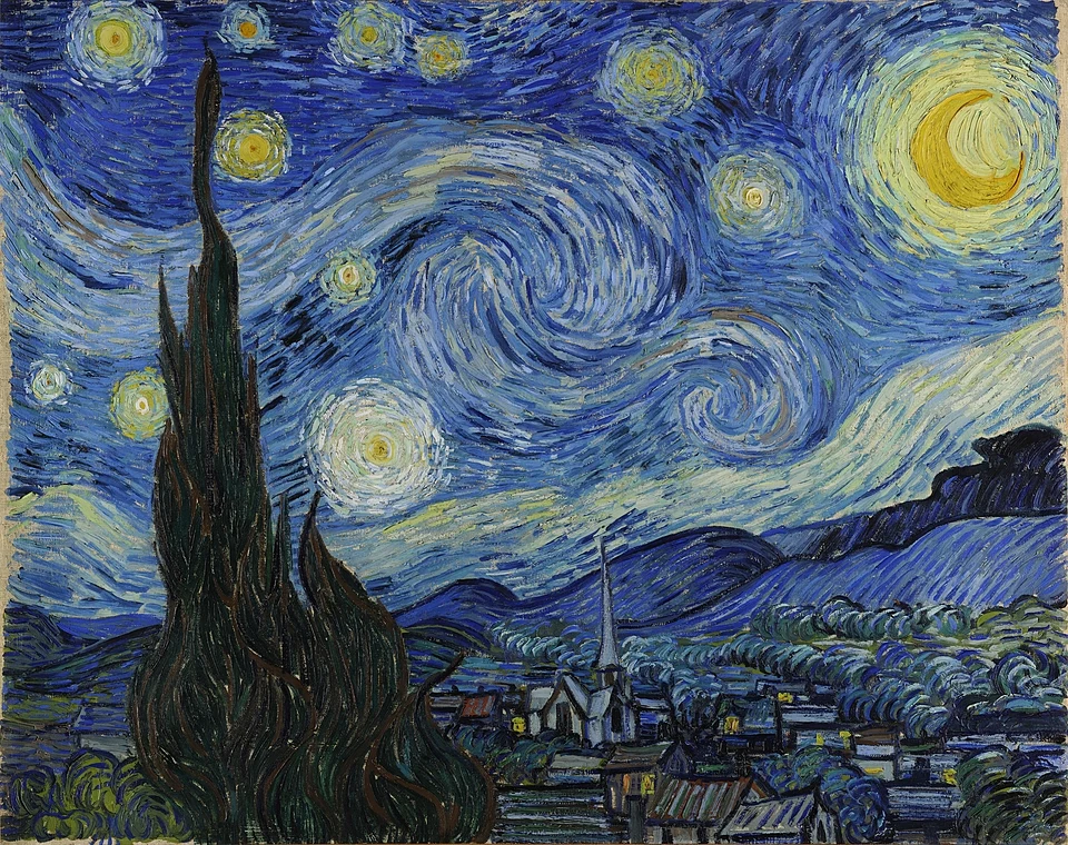 Van Gogh - Starry Night 
Kaynak: https://tr.wikipedia.org/wiki/Dosya:Van_Gogh_-Starry_Night-_Google_Art_Project.jpg