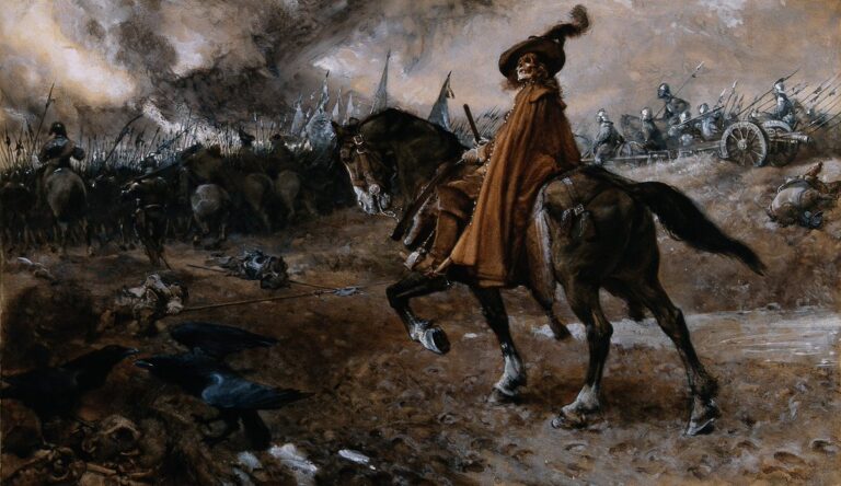 Ölüm Bir General Olarak Savaş Alanında (Death as General Rides a Horse on a Battlefield) – Edgar Bundy, 1911 Ölüm Bir General Olarak Savaş Alanında (Death as General Rides a Horse on a Battlefield) – Edgar Bundy, 1911