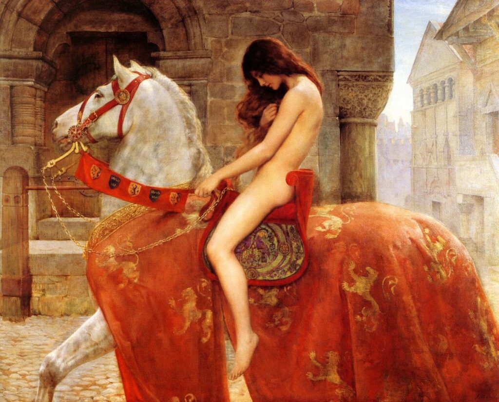 John Collier’in 1897 tarihli Lady Godiva tablosu, cesaret, masumiyet ve fedakârlığı kadın bedeni üzerinden anlatan Viktorya dönemi akademik realizminin güçlü bir örneğidir.
Eser: Lady Godiva Sanatçı: John Collier (1850–1934)
Tarih: 1897 Koleksiyon: Herbert Art Gallery & Museum, Coventry
Kaynak: Wikipedia Lisans: Public Domain