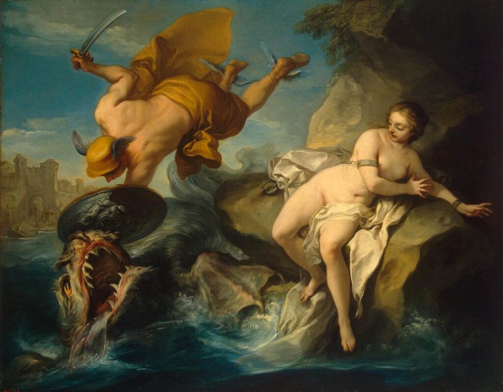 Charles-André van Loo’nun Perseus ve Andromeda adlı tablosu, Rokoko’nun zarif biçimciliğini mitolojik bir gerilim anına taşır. Kurtarıcı figür ve erotik temsil arasında kurduğu görsel dengeyle, 18. yüzyılın cinsiyetli anlatı evrenine tanıklık eder.
Kaynak: https://commons.wikimedia.org