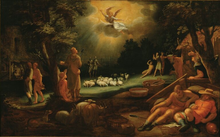 Çobanlara Müjde (Announcement to the Shepherds) — Abraham Bloemaert üslubunda, c.1600