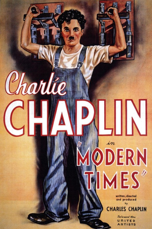 Charles Chaplin'nin 1936 tarihinde yönettiği filmin sinema afişi
Kaynak: https://tr.wikipedia.org/wiki/Dosya:Moderntimes.jpg