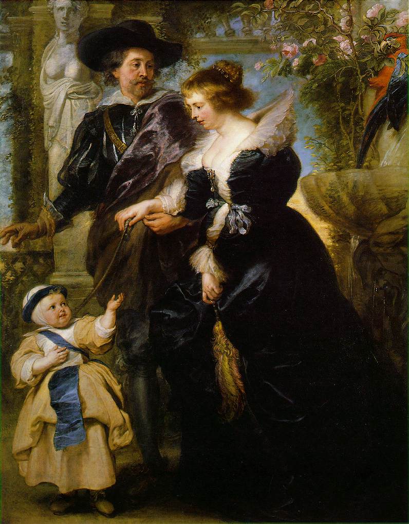 Rubens’in “Helena Fourment ve Oğullarıyla Portresi”, aileyi Barok estetiğin hem sevgi hem de kültürel ideal boyutlarıyla ele alır. Papağan, heykel ve çiçekler, aileyi yalnızca kişisel değil, aynı zamanda evrensel bir değer olarak yüceltir.
Kaynak: https://commons.wikimedia.org/wiki/
File:Peter_Paul_Rubens_-Rubens,_his_wife_Helena_Fourment,_and_their_son_Peter_Paul-_WGA20390.jpg