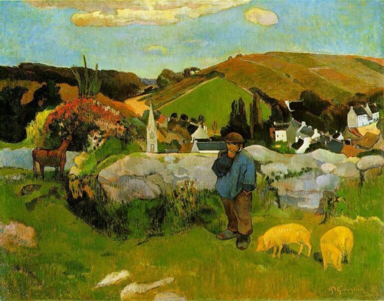 Paul Gauguin – Swineherd, Brittany (Domuz Çobanı, Bretagne), 1888 Paul Gauguin – Swineherd, Brittany (Domuz Çobanı, Bretagne), 1888