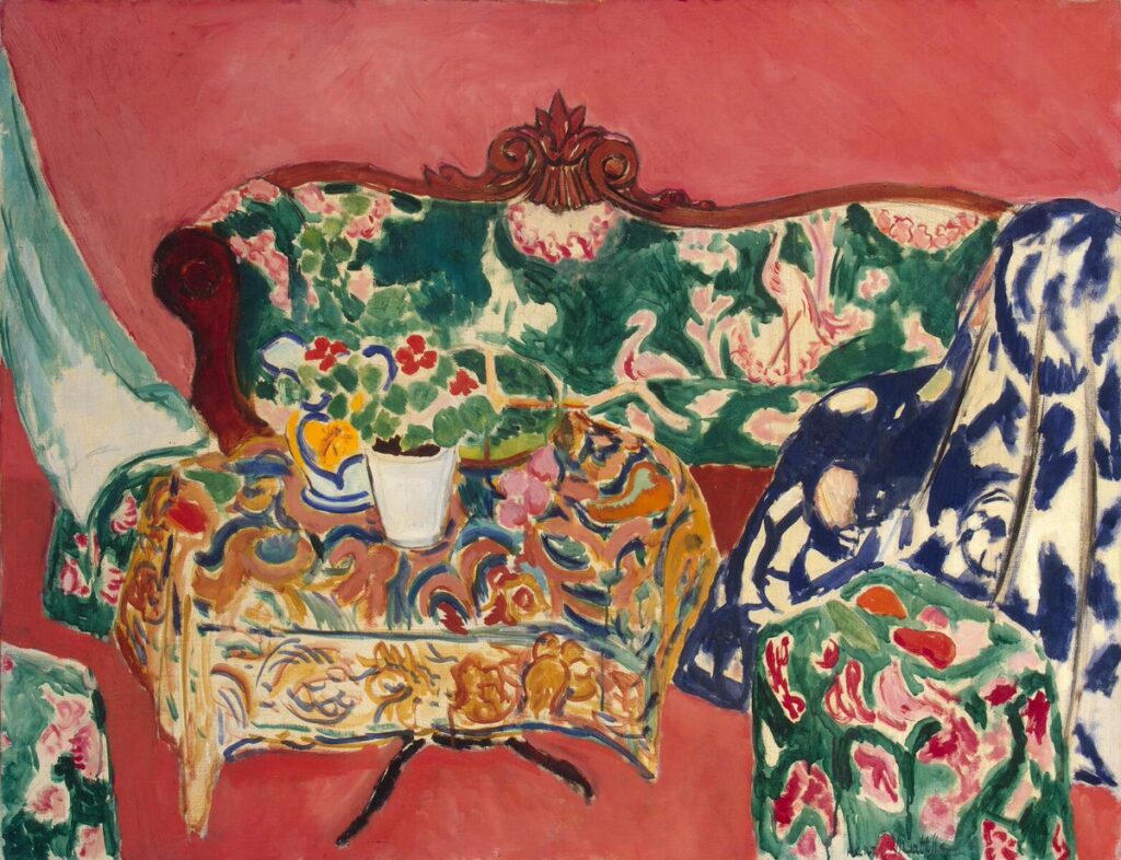 Henri Matisse’in Seville Still Life (1911) tablosu, renklerin ve desenlerin uyumuyla natürmortu dönüştüren; Fovizm’in yaşam sevinci estetiğini yansıtan çarpıcı bir eserdir.
Kaynak:  https://www.wikiart.org/en/henri-matisse