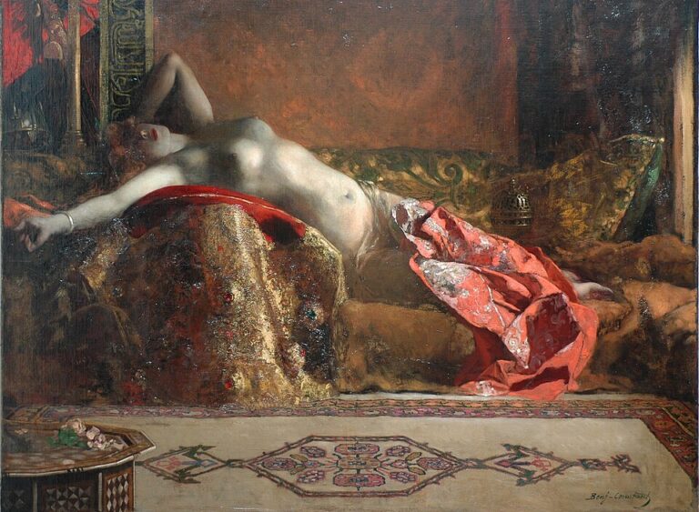 Yaslanan Odalık (Reclining Odalisque) — Jean-Joseph Benjamin-Constant, 1870’ler