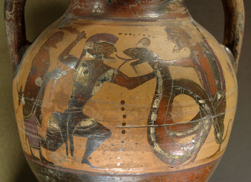 KAOS VE KOSMOS: BAŞLANGICI DÜŞÜNMEK, ORTADA YAŞAMAK 960px Kadmos dragon Louvre filomythos