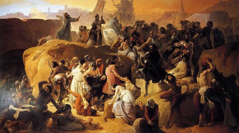 Kudüs Yakınında Susayan Haçlılar (Crusaders Thirsting near Jerusalem) — Francesco Hayez