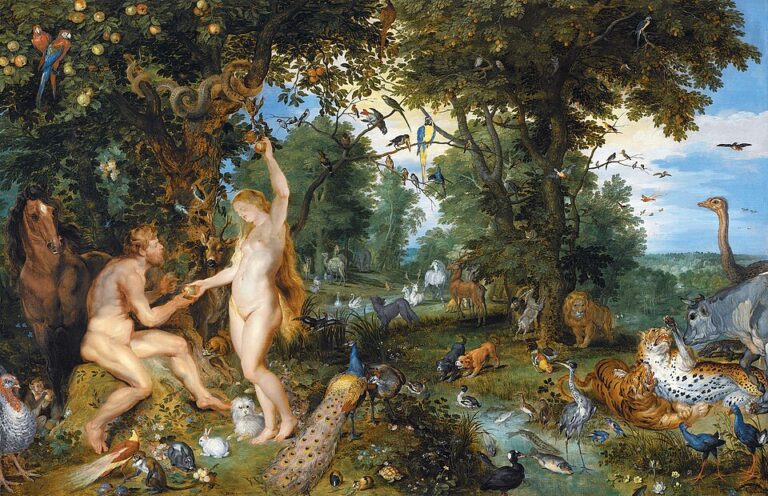 Peter Paul Rubens & Jan Brueghel the Elder, İnsanın Düşüşüyle Cennet Bahçesi — The Garden of Eden with the Fall of Man, 17. yüzyıl, yağlıboya.