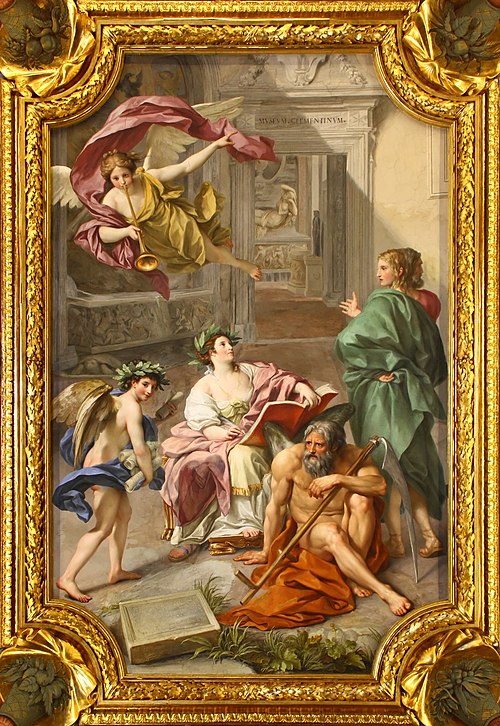 Anton Raphael Mengs — “The Triumph of History over Time / Tarihin Zaman Üzerindeki Zaferi” — 1772, tavan freski.