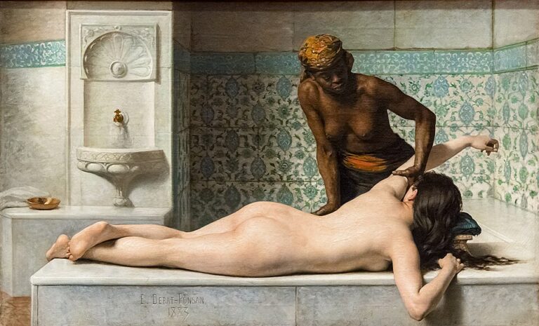 Édouard Debat-Ponsan, Masaj: Hamam Sahnesi / The Massage: Hammam Scene, 1883, yağlıboya.