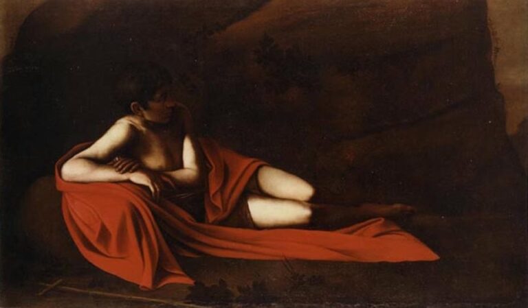 Caravaggio — “Saint John the Baptist Reclining / Uzanan Vaftizci Yahya” — yağlıboya, tuval.