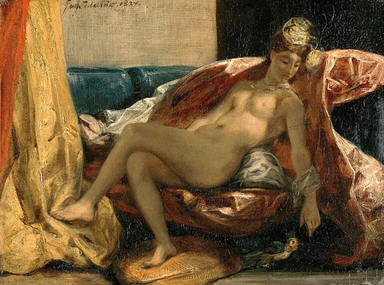 Papağanlı Kadın / Woman with a Parrot — Eugène Delacroix Eugène Delacroix, Papağanlı Kadın (Woman with a Parrot), 1827, tuval üzerine yağlıboya.