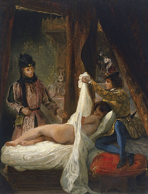 Eugène Delacroix, Orléans Dükü Sevgilisini Gösteriyor, 19. yüzyıl, resim. Eugène Delacroix, Orléans Dükü Sevgilisini Gösteriyor, 19. yüzyıl, resim.