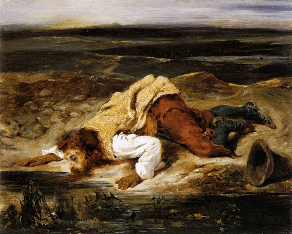 Eugène Delacroix, Yaralı Haydut (Wounded Brigand / Roman Shepherd), 19. yüzyıl, resim.