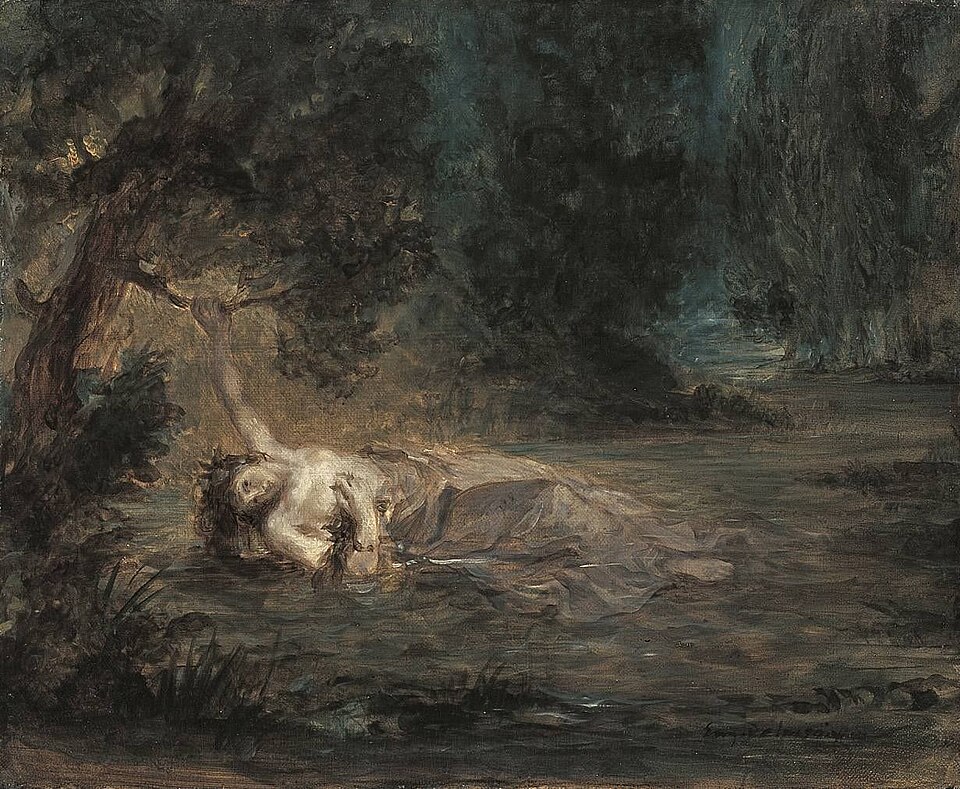 Eugène Delacroix, Ofelya’nın Ölümü (The Death of Ophelia), 19. yüzyıl, resim. Eugène Delacroix, Ofelya’nın Ölümü (The Death of Ophelia), 19. yüzyıl, resim.