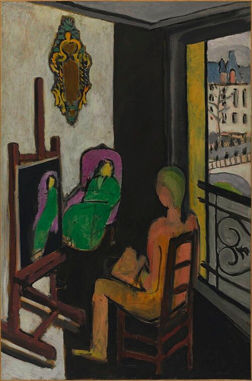 Henri Matisse, Ressam ve Modeli Atölyede — The Painter and His Model, 1916–17, yağlıboya.