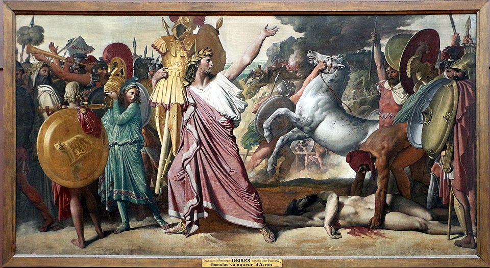 Jean-Auguste-Dominique Ingres — “Romulus' Victory Over Acron / Romulus’un Acron Üzerindeki Zaferi” — 1811, yağlıboya, tuval, Louvre, Paris.