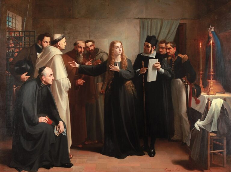 Şapelde Mariana Pineda / Mariana Pineda en capilla — Juan Antonio Vera Calvo (1862) Juan Antonio Vera Calvo, Şapelde Mariana Pineda / Mariana Pineda en capilla, 1862, yağlıboya.