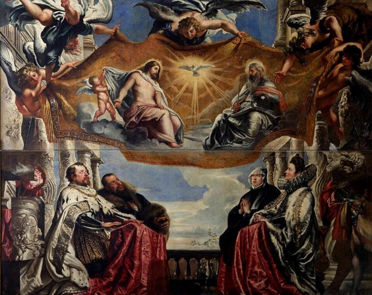 Peter Paul Rubens, Gonzaga Ailesi Kutsal Üçlü’ye Tapınırken — The Gonzaga Family Worshipping the Holy Trinity, 17. yüzyıl başları, yağlıboya.