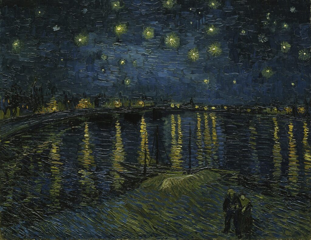 Vincent van Gogh, Rhône Üzerinde Yıldızlı Gece / Starry Night Over the Rhône, 1888, yağlıboya.