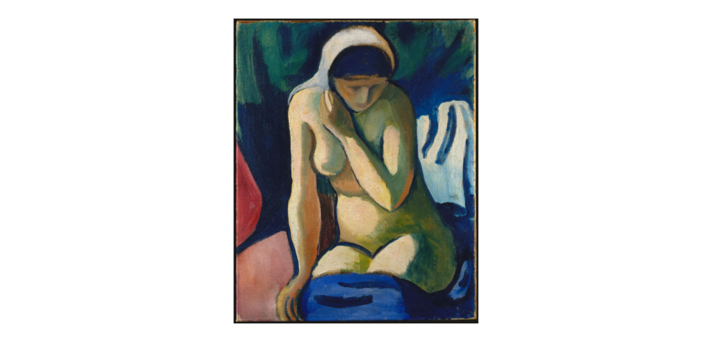 Başörtülü Çıplak Kız / Naked Girl with Headscarf — August Macke, 1910 AUGUST MACKE Naked Girl filomythos.webp