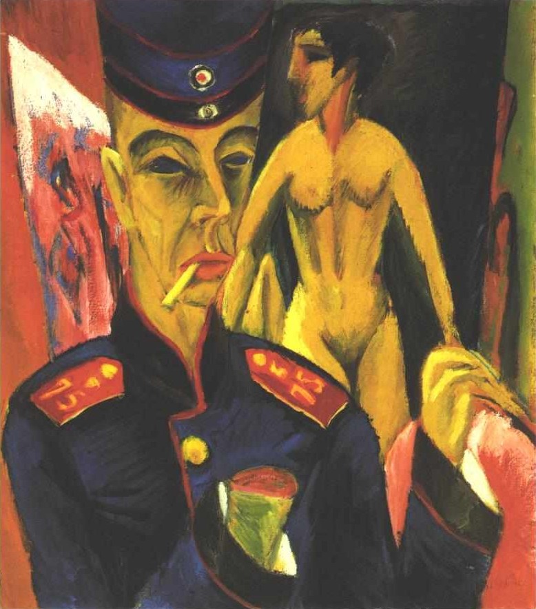 Asker Olarak Otoportre / Self-Portrait as a Soldier — Ernst Ludwig Kirchner, 1915 Kirchner Selbstbildnis als Soldat filomythos 1