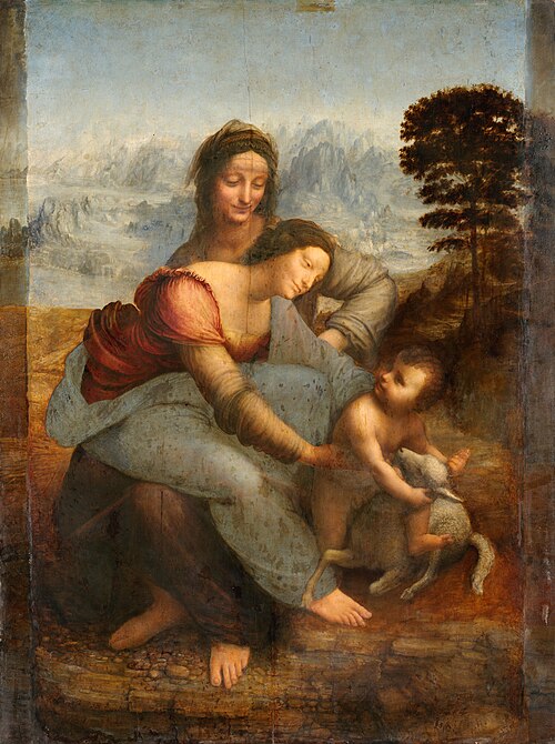 Leonardo da Vinci — Aziz Anne ile Meryem ve Çocuk / The Virgin and Child with Saint Anne, 16. yüzyıl başları, yağlıboya. Leonardo da Vinci — Aziz Anne ile Meryem ve Çocuk / The Virgin and Child with Saint Anne, 16. yüzyıl başları, yağlıboya.