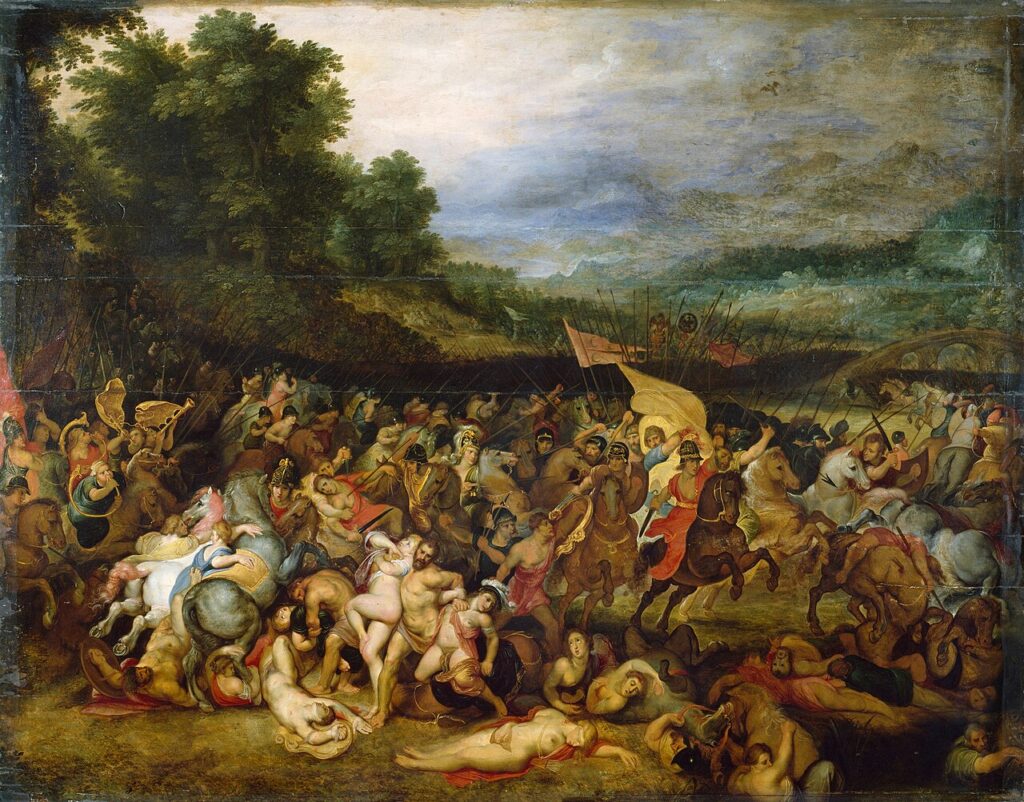 Peter Paul Rubens, Amazonların Savaşı (The Battle of the Amazons), yaklaşık 1618, tuval üzerine yağlıboya.
