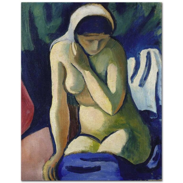 Başörtülü Çıplak Kız / Naked Girl with Headscarf — August Macke, 1910